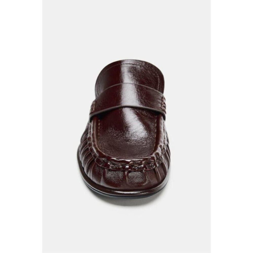 ZARA LEATHER MULE LOAFERS